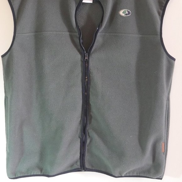 Mossy Oak Men's Size L Green Fleece Zip Vest Sleeveless - Picture 3 of 7